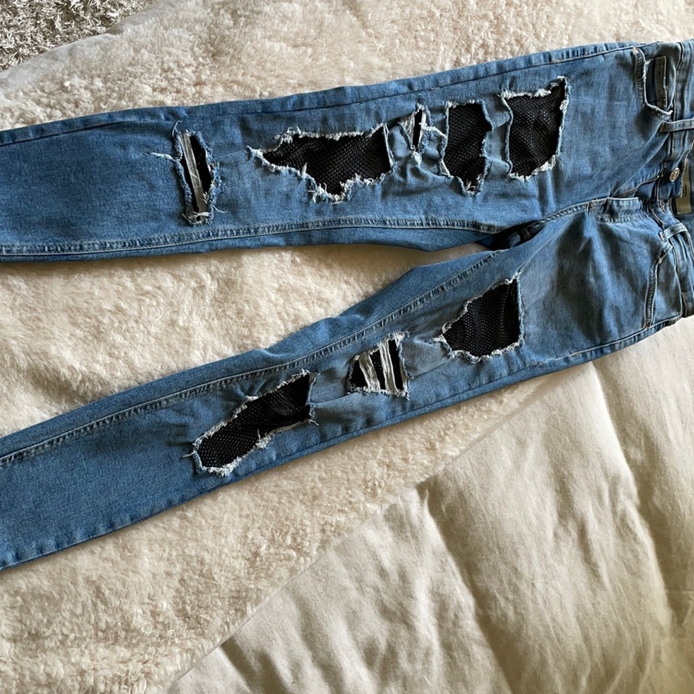 Topshop Jaime moto skinny jeans. Run small. 28x30